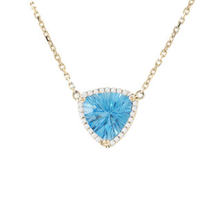 2.50cttw Blue Topaz with Diamond Necklace