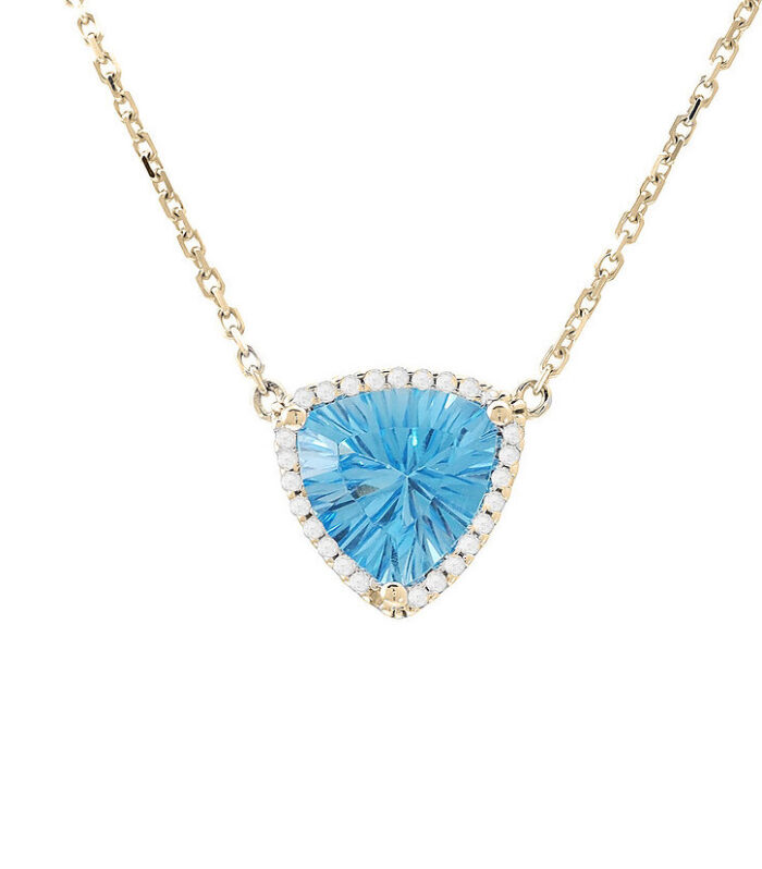 2.50cttw Blue Topaz with Diamond Necklace