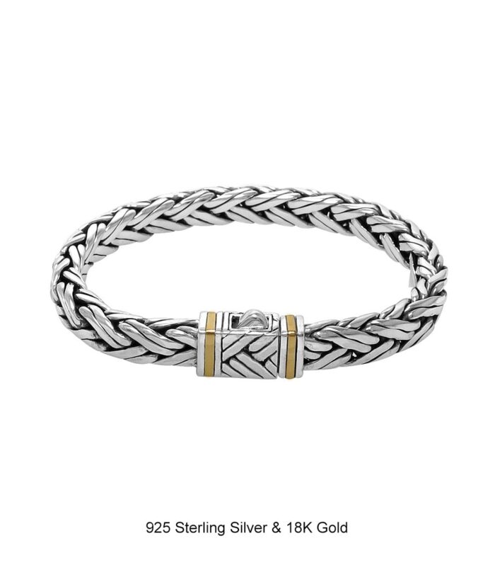 18KT Bali 8mm Wheat Braid Brac