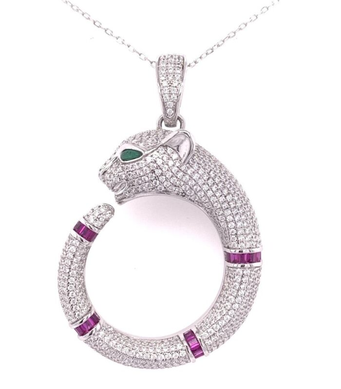 Green-Eye Panther w/Red CZ Acct Pend