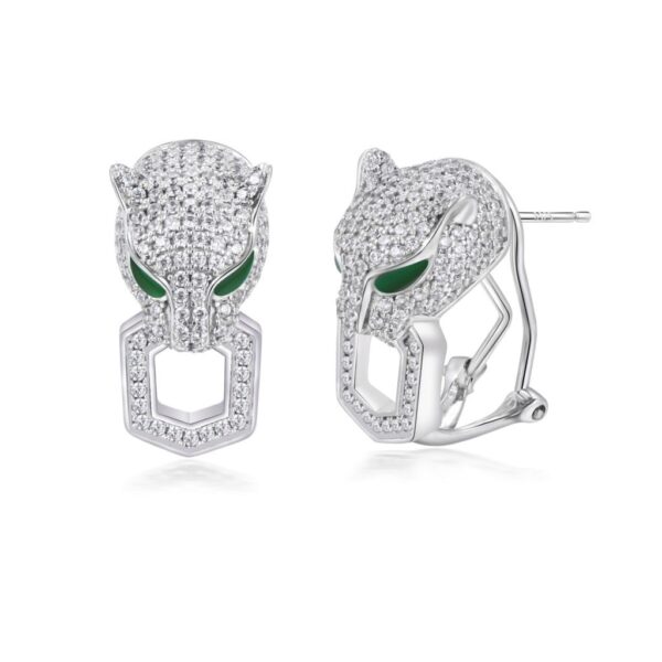 Panther w/ CZ Bar in Mouth Ear