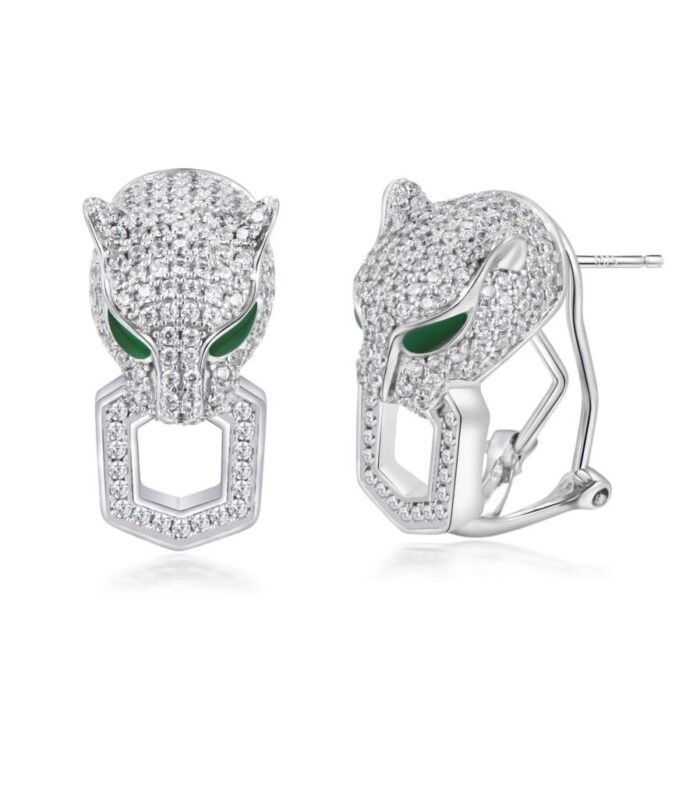 Panther w/ CZ Bar in Mouth Ear