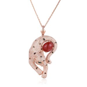 Spot Panther W/ Red Agate Pend