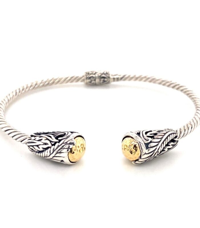 18KT Bali Wrap Leaf Cable Brac