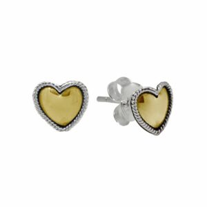 18KT Bali Heart Brdr Ear