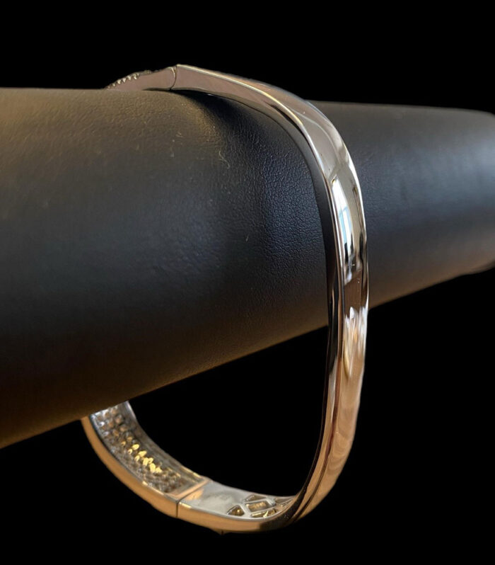 Sterling Silver Pave Square Bangle