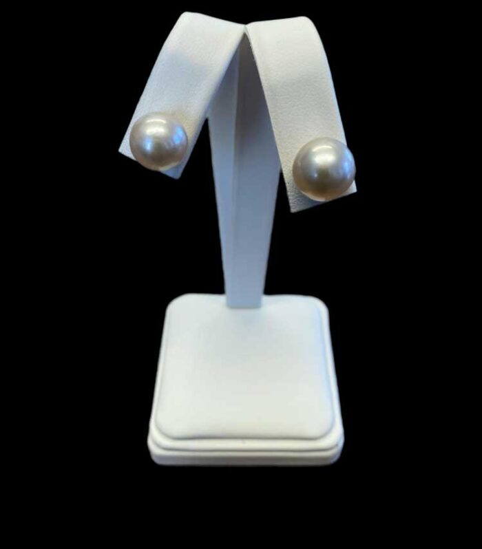 Sterling Silver Ming Pearl with Happy Back Stud Earrings