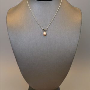 Sterling Silver Girls Bowtie FWP 14’’ Necklace