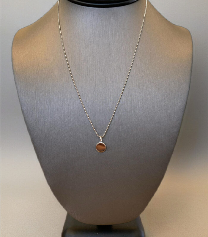 Sterling Silver 10mm High Polished Disk Pendant with Chain