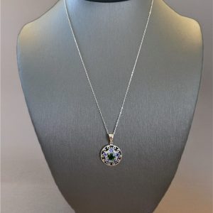 Sterling Silver STG Diopside & Tanzanite Pendant
