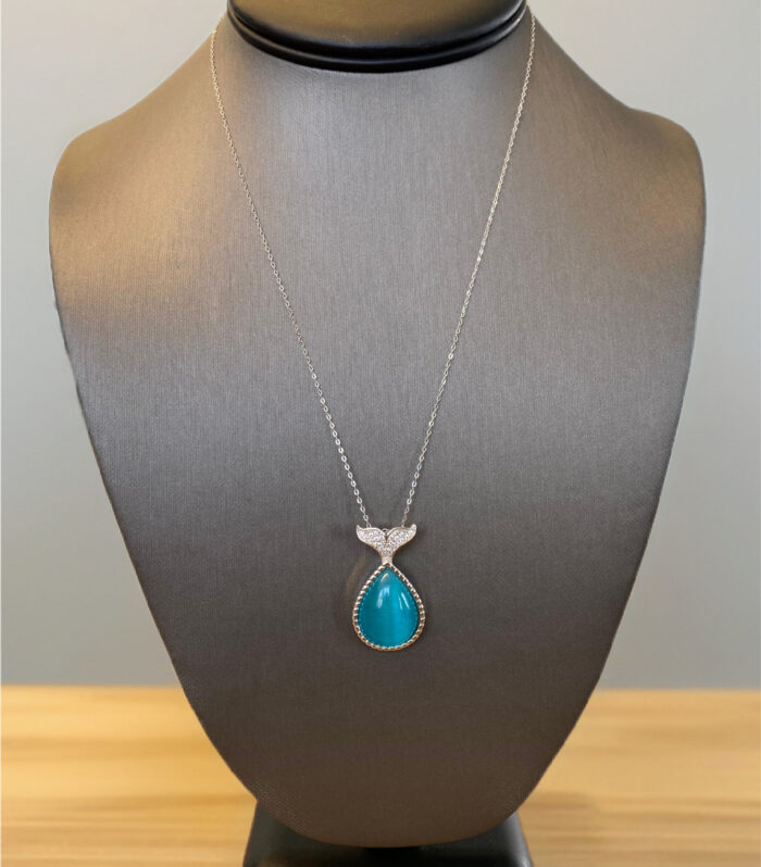 Sterling Silver Beach Life Whale Tail Pendant