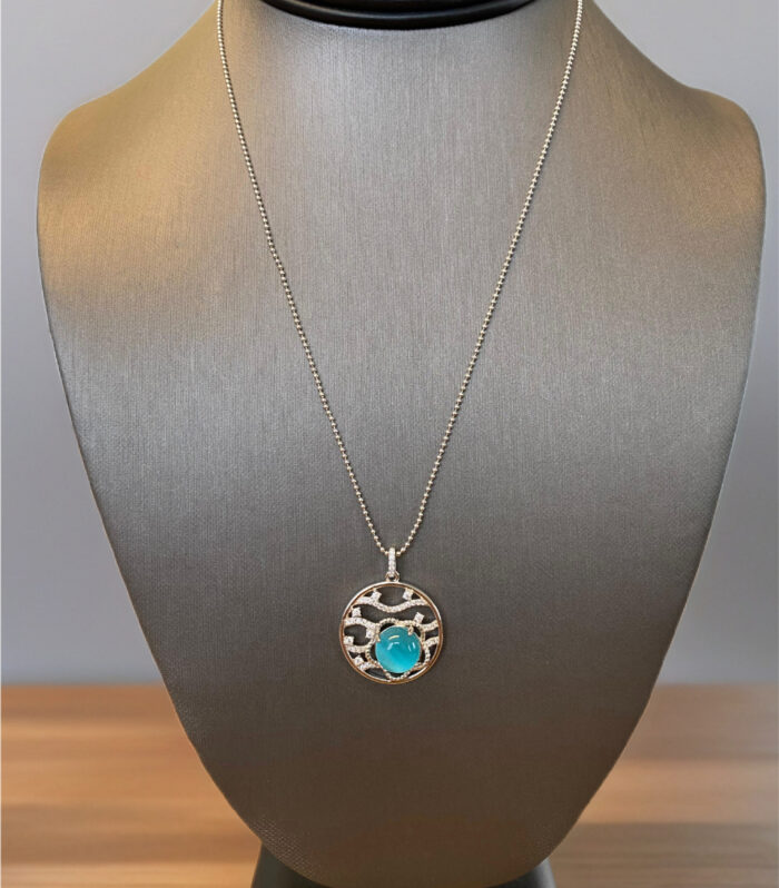 Sterling Silver Beach Life Pave Reef Pendant