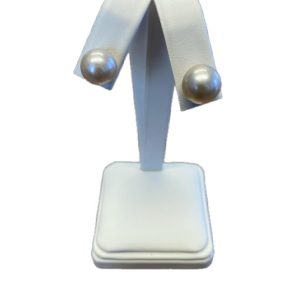 Sterling Silver Ming Pearl with Happy Back Stud Earrings