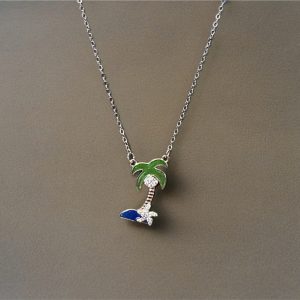 Sterling Silver One Palm Oasis Starfish Necklace