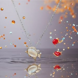 Sterling Silver Mother of Pearl Coral Reef Fish Pendant