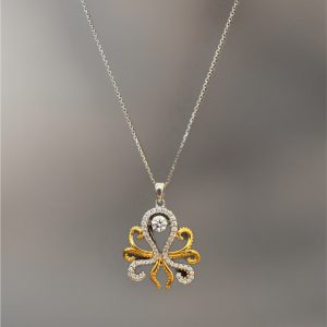 Sterling Silver White/Yellow GIM Octopus Pendant