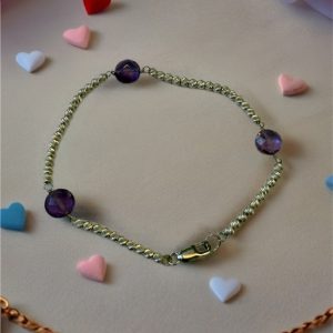 Sterling Silver 8mm Amethyst Brilliance Bead Bracelet