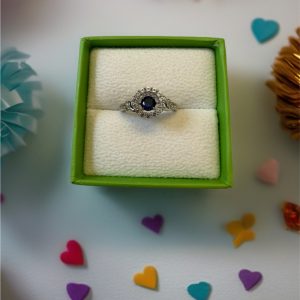 Sterling Silver Blue Halo GIM Ring