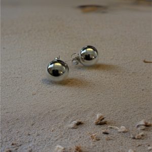 10mm Silver Bead Ball Earrings