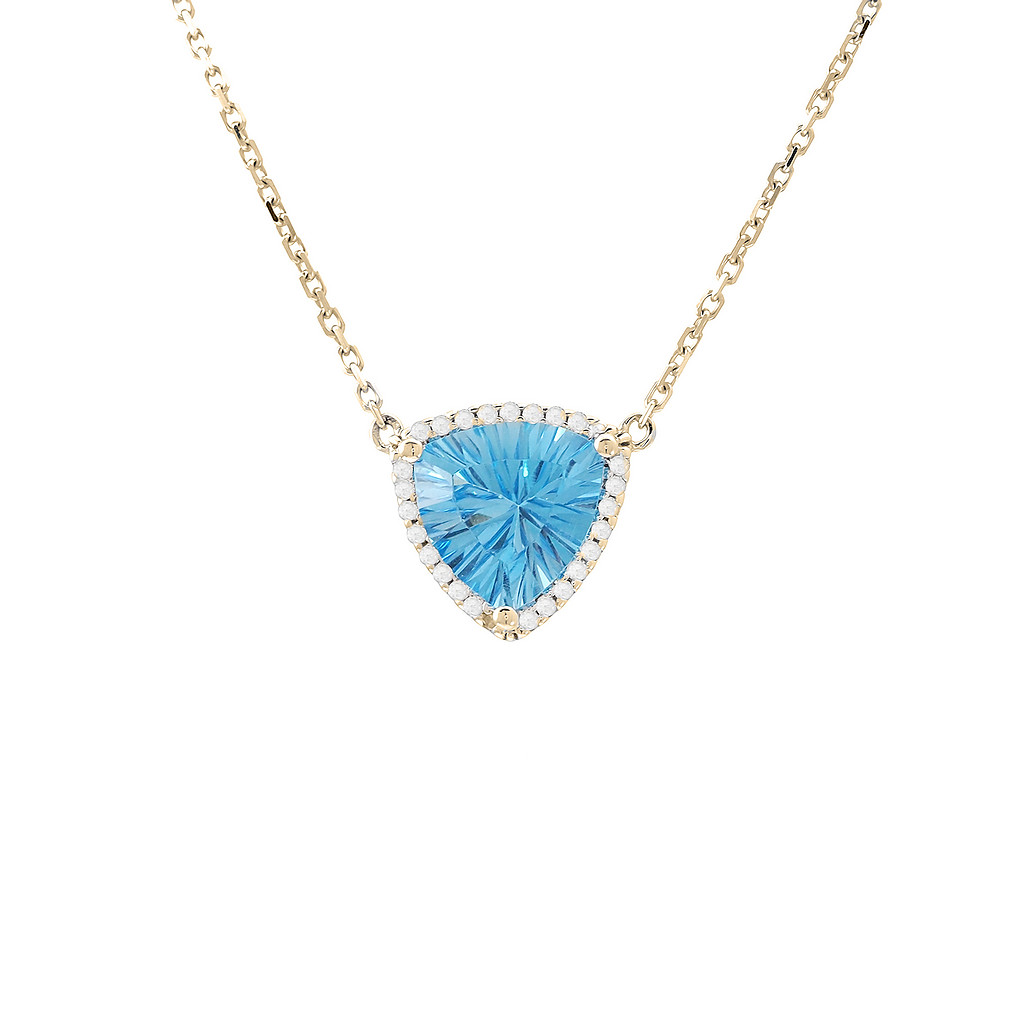 2.50cttw Blue Topaz with Diamond Necklace