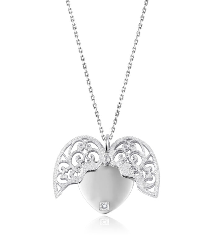 Hidden Heart w/ .01 Diamond Pendant