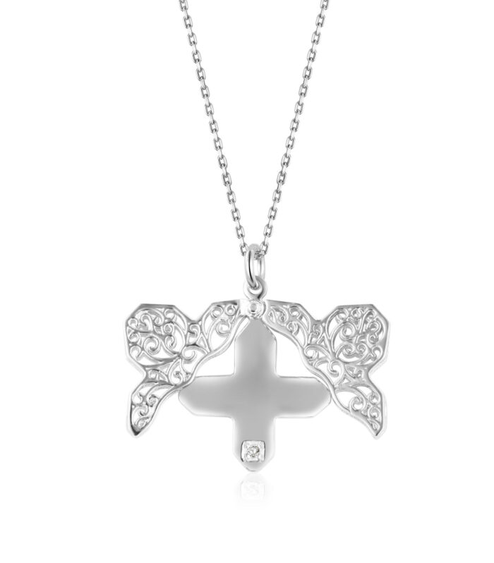HIDDEN CLOVER W/ .01 DIA PENDANT