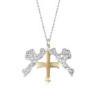 HIDDEN ROYAL CROSS W/ .01 DIA PENDANT