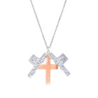 HIDDEN CROSS W/ .01 DIA PENDANT