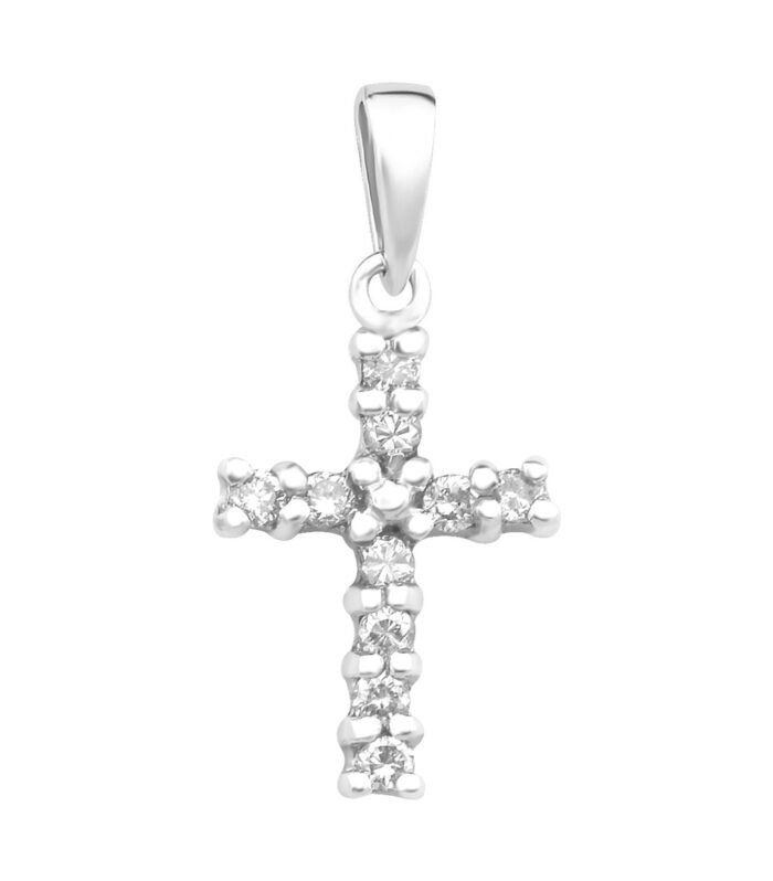 14KT Yel .10cttw Dia Cross Pendant