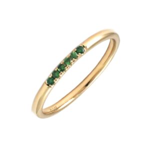 Emerald Single Row Stack Ring