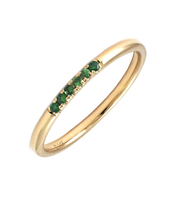 Emerald Single Row Stack Ring