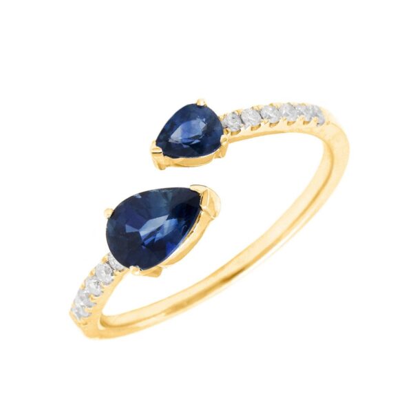 Pear Shape Saph & Dia Ring