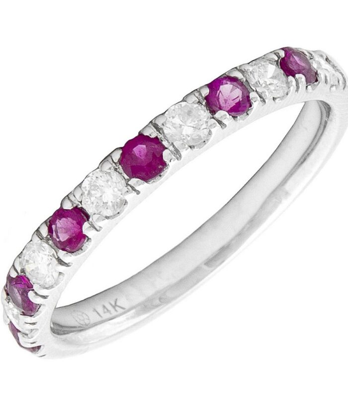 Round Ruby & Diamond Band