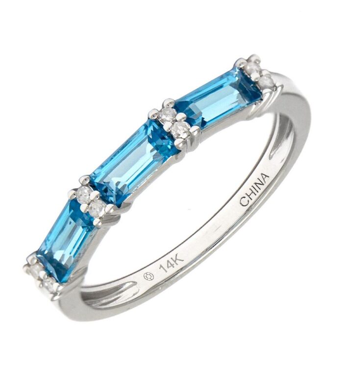 Blue Topaz & Diamond Band