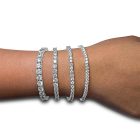 White Simulated Dia Tennis Bracelet