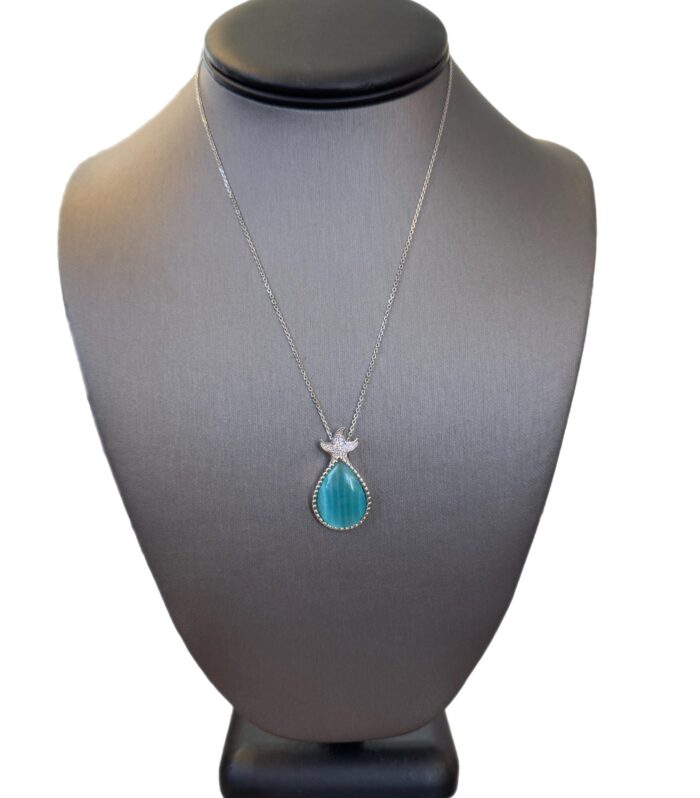 Sterling Silver Beach Life Pave Starfish Pendant