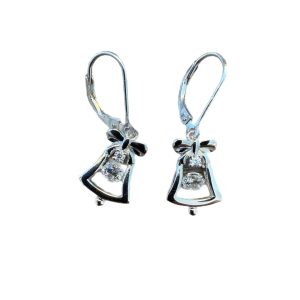 Sterling Silver Holiday Bell Gems in Motion Earrings