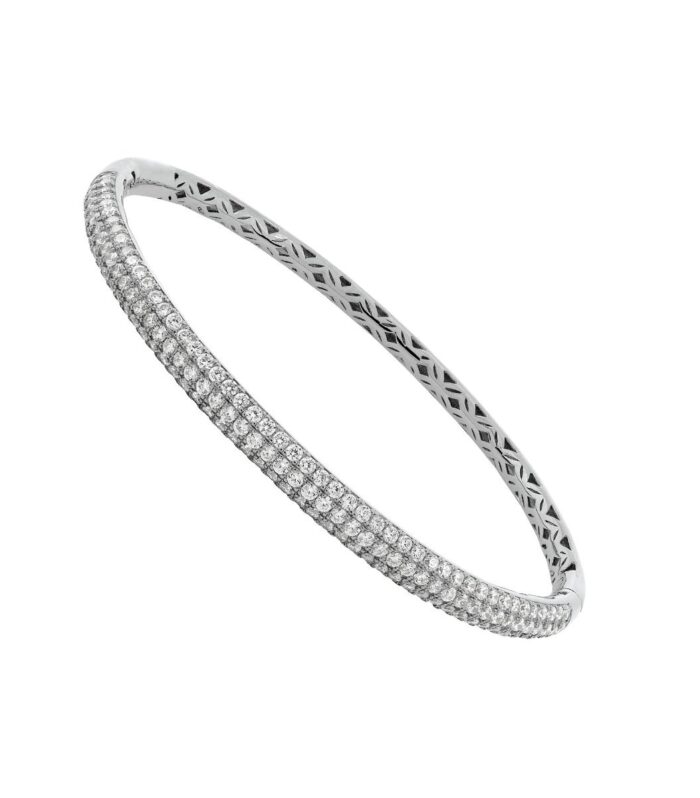 Multi Row White CZ Bangle
