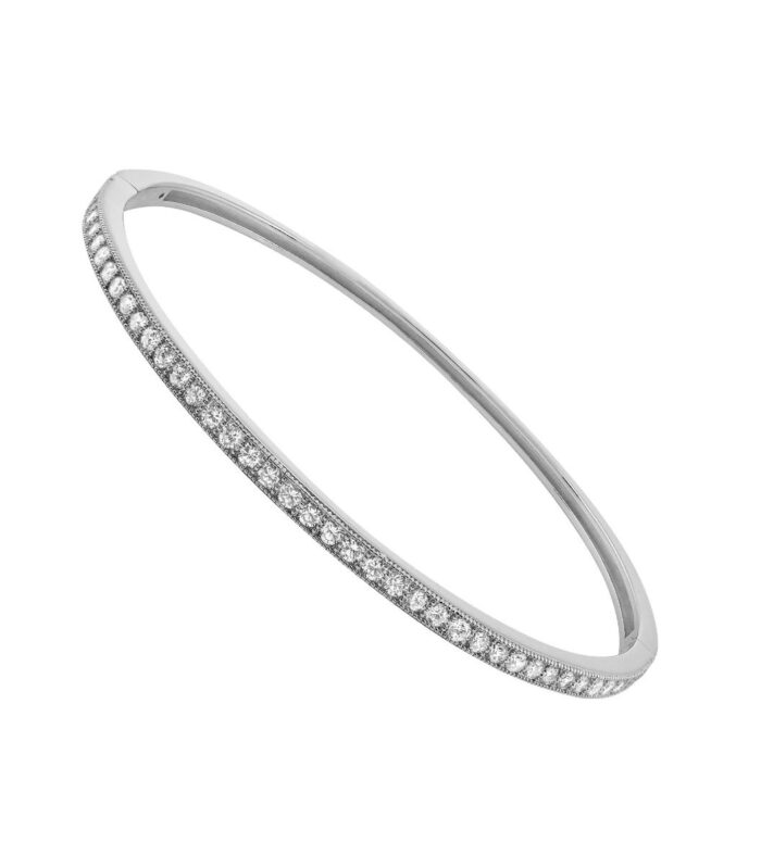 1-Row Channel Set White CZ Bangle