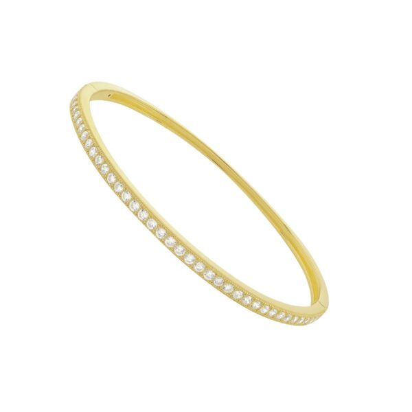1-Row Channel Set White CZ Bangle
