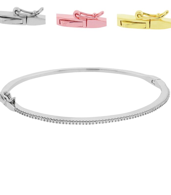 White CZ Razor Thin Bangle