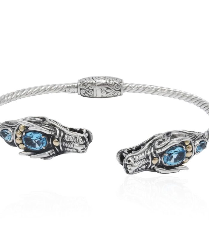 18KT BT Dragon Head Bali Bangle