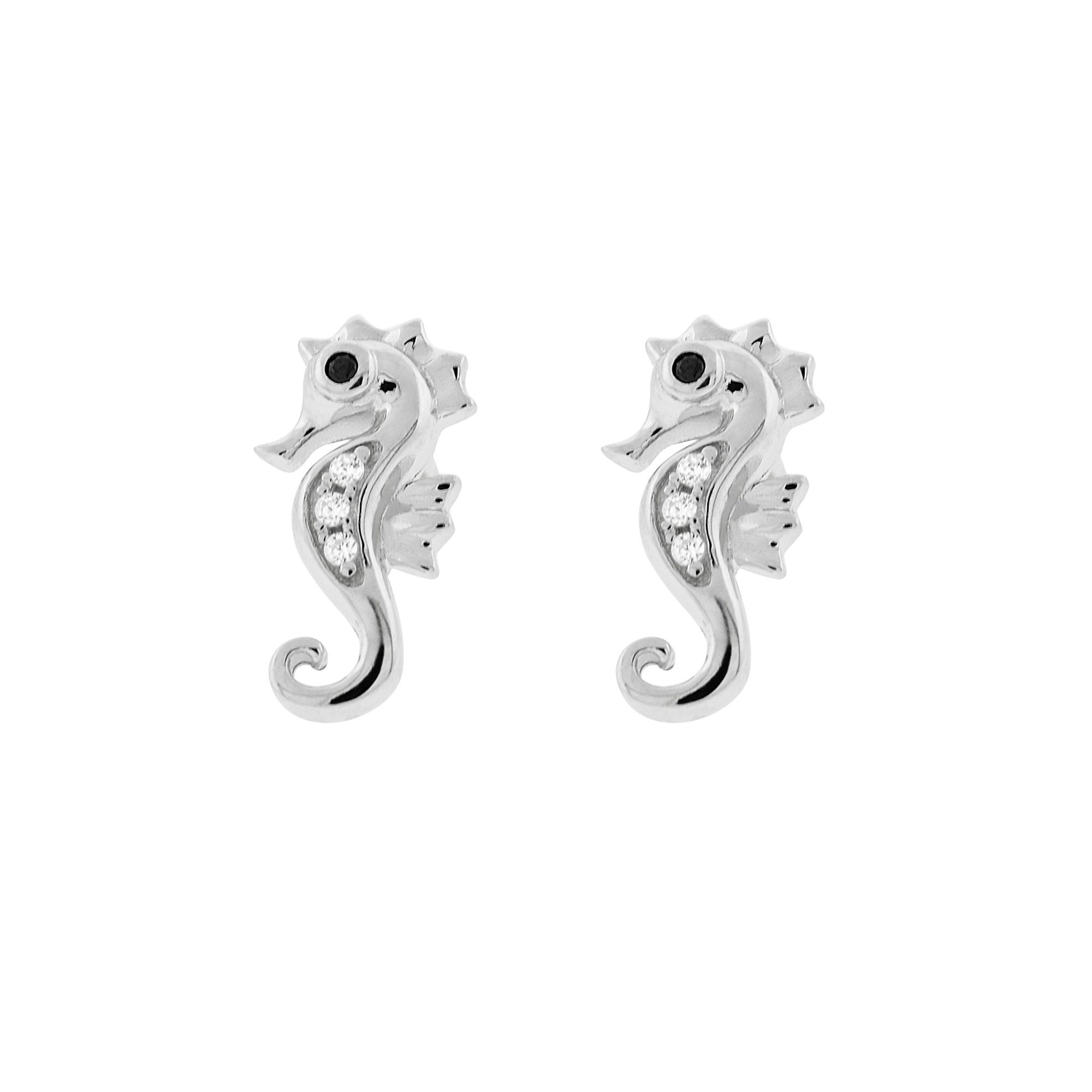 Seahorse CZ Stud Earrings