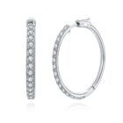 1 Row White CZ Pave Hoop Earrings