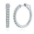 1 Row White CZ Pave Hoop Earrings