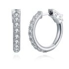 1 Row White CZ Pave Hoop Earrings