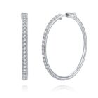 1 Row White CZ Pave Hoop Earrings