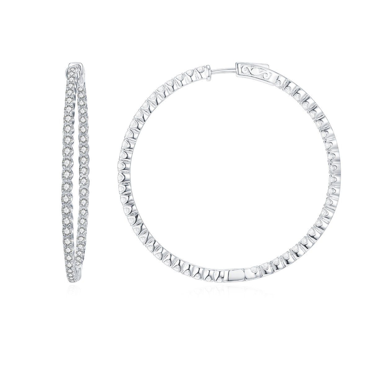 40mm Inside-out White CZ Hoops