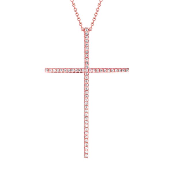White CZ Cross Pendant Necklace