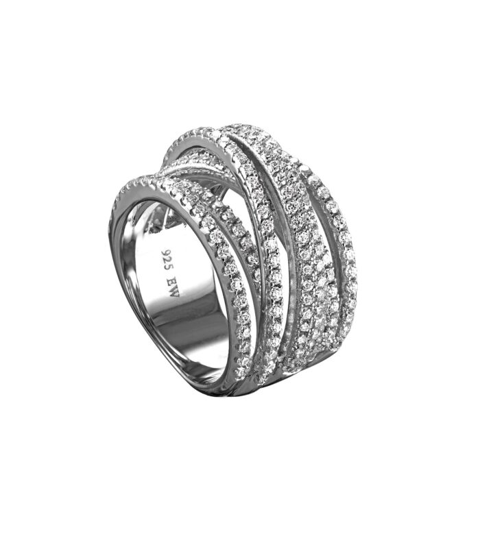 Interlocking Multi Row CZ Ring